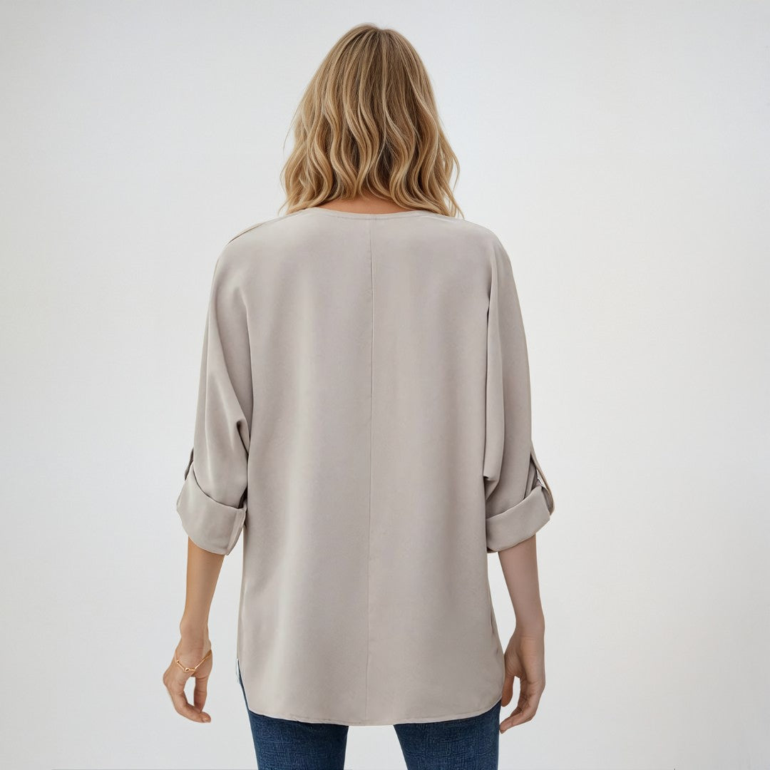 Lena – Elegant V-Neck Blouse