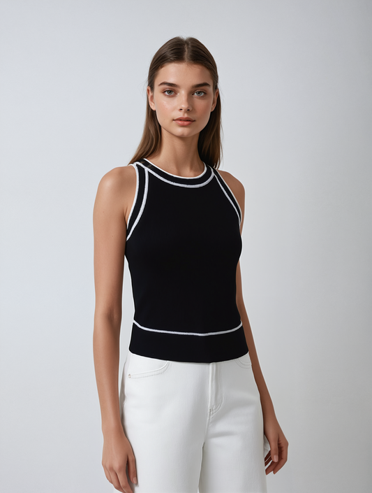 Francis – Sleeveless Knitted Top with a Slim Fit