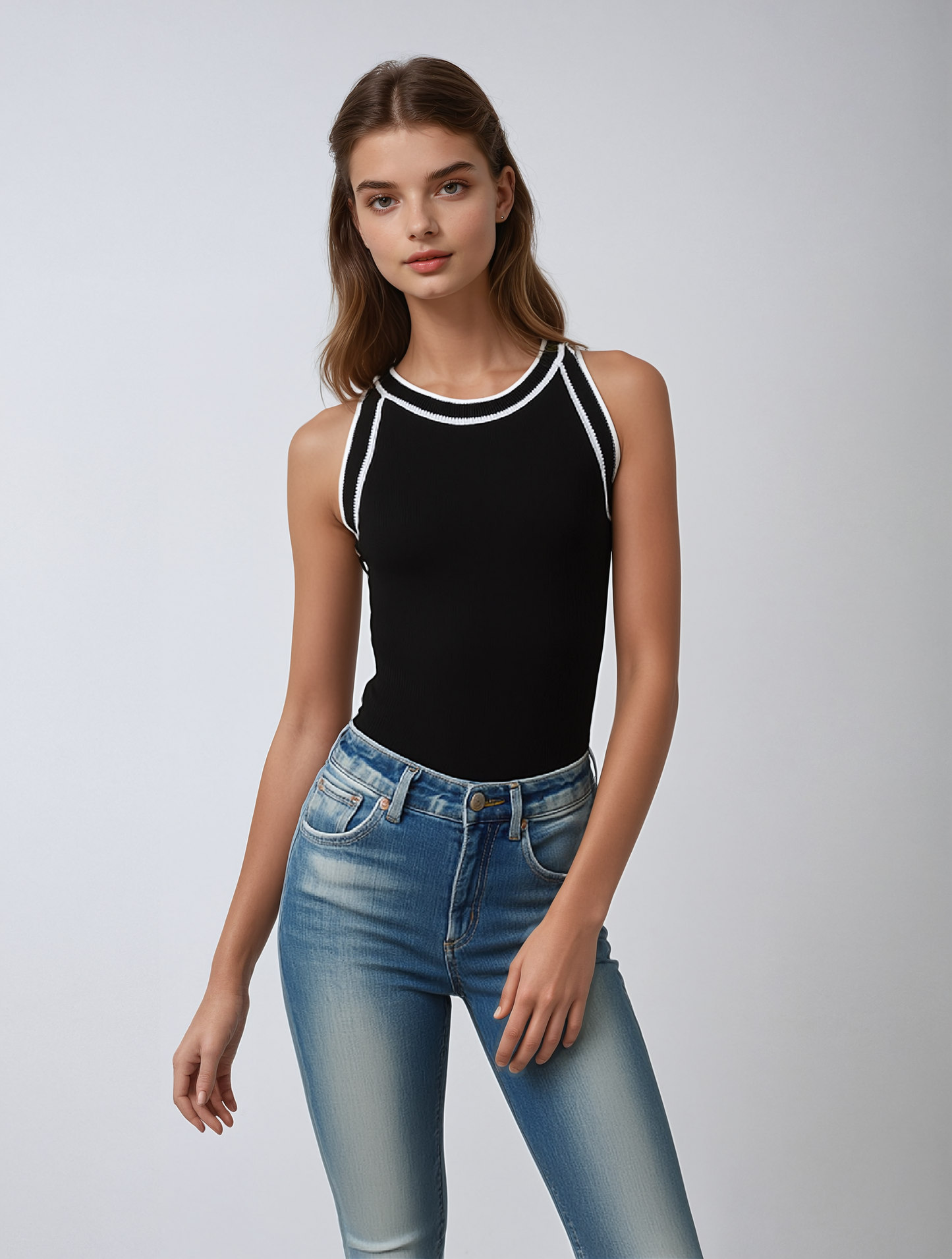 Francis – Sleeveless Knitted Top with a Slim Fit